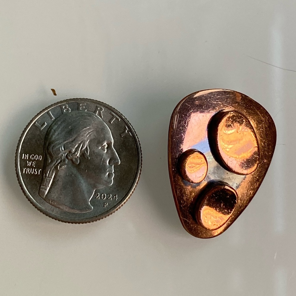 Vintage Renoir Copper Modernist Clip-On Earrings - Picture 6 of 6